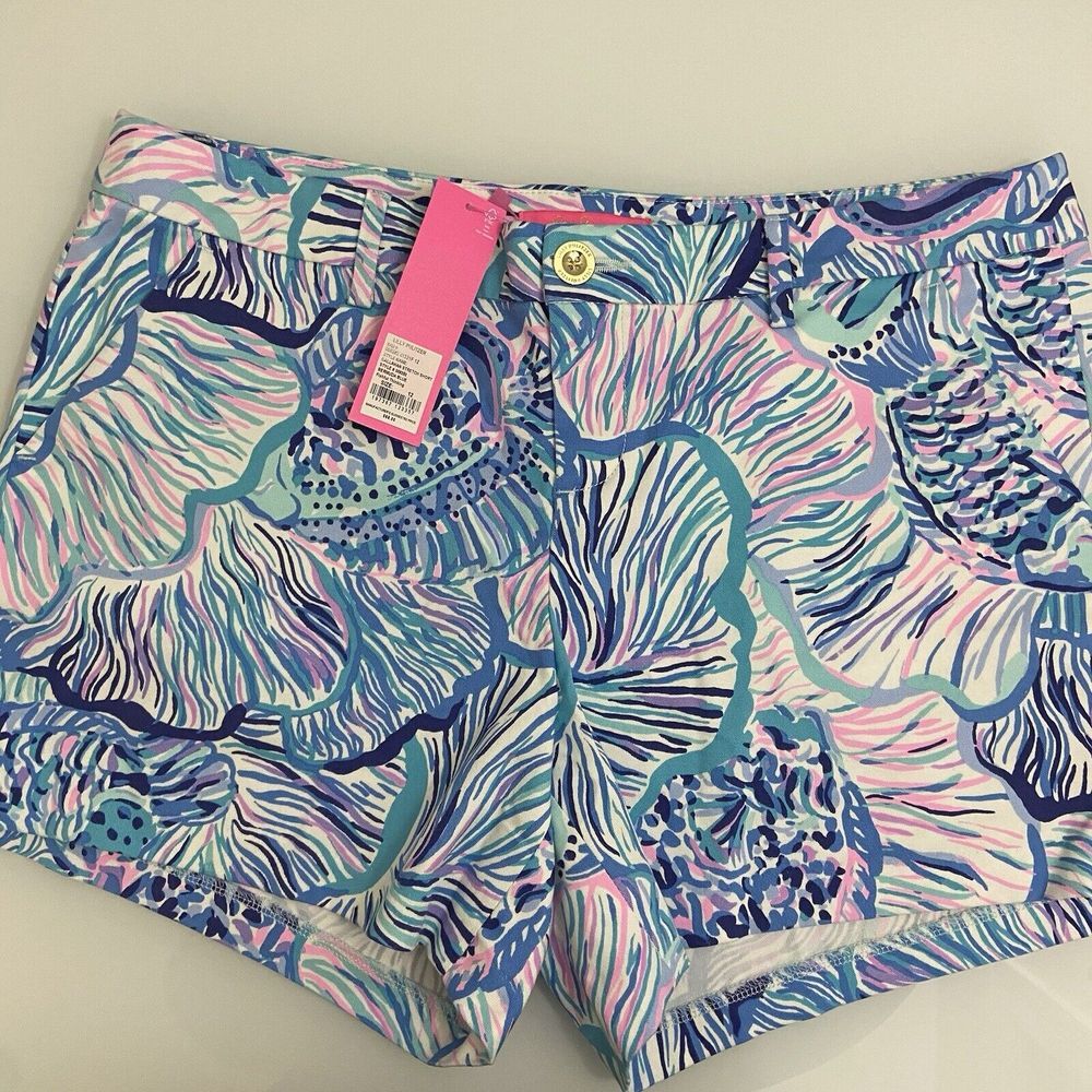 NWT Lilly Pulitzer Callahan Stretch Short Bermuda‎ Blue Fishful Thinking Size 8